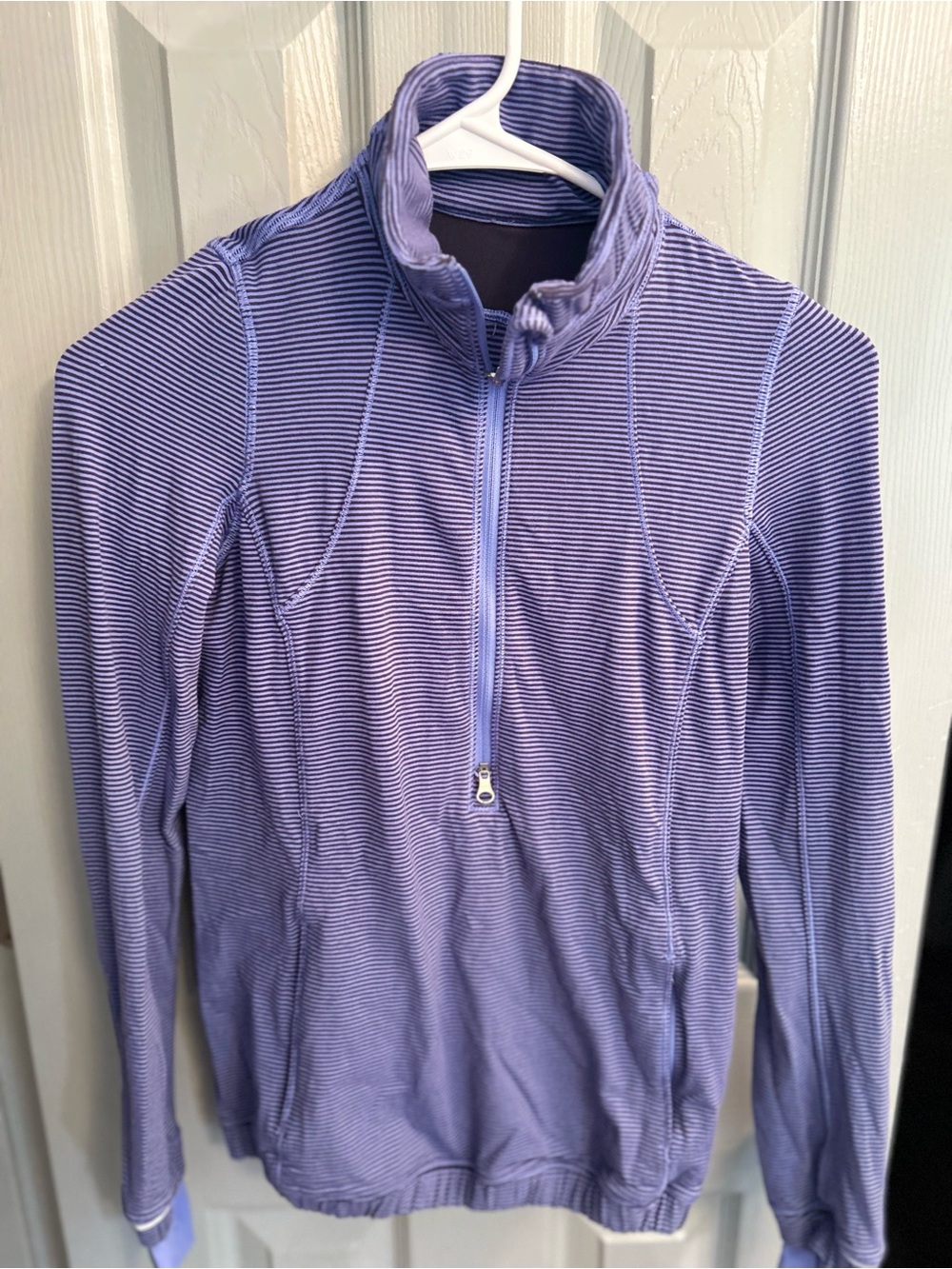 lululemon athletica Lavender Striped Half-Zip Pullover